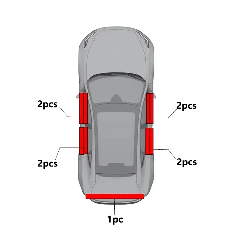 Carbon Fiber Sticker 5pcs/4pcs set Threshold Protection Strip Universal Anti-scratch Anti-collision Door Decorative