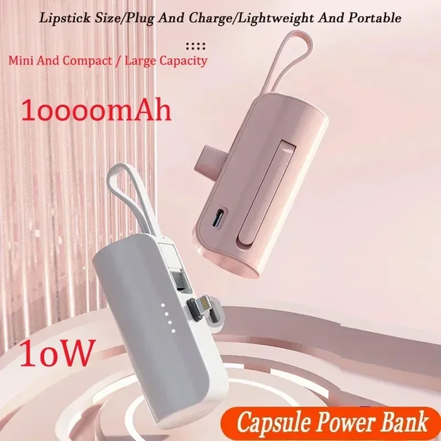 Mini Power Bank 10000mAh Portable Mobile Phone Charger External Battery  Power Bank Plug Play Type-C For iPhone Samsung Huawei - AliExpress