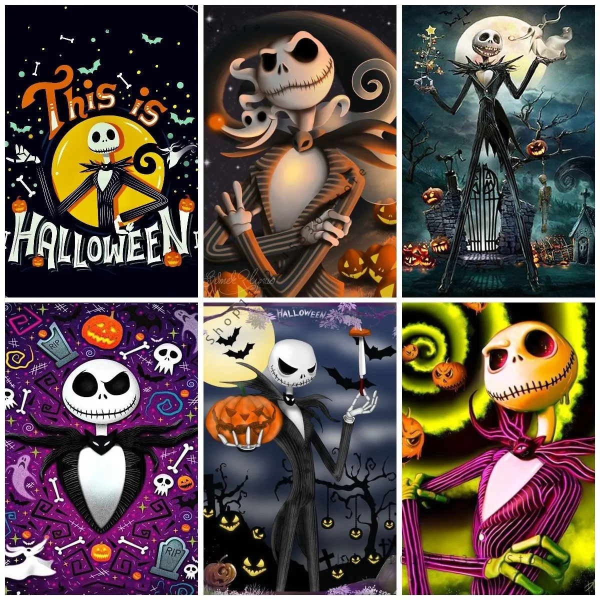 

Диснеевские Акварельные картины на холсте, Мультяшные картины на Хэллоуин, Рождество, мультфильмы, искусство на стену, декор для гостиной и дома