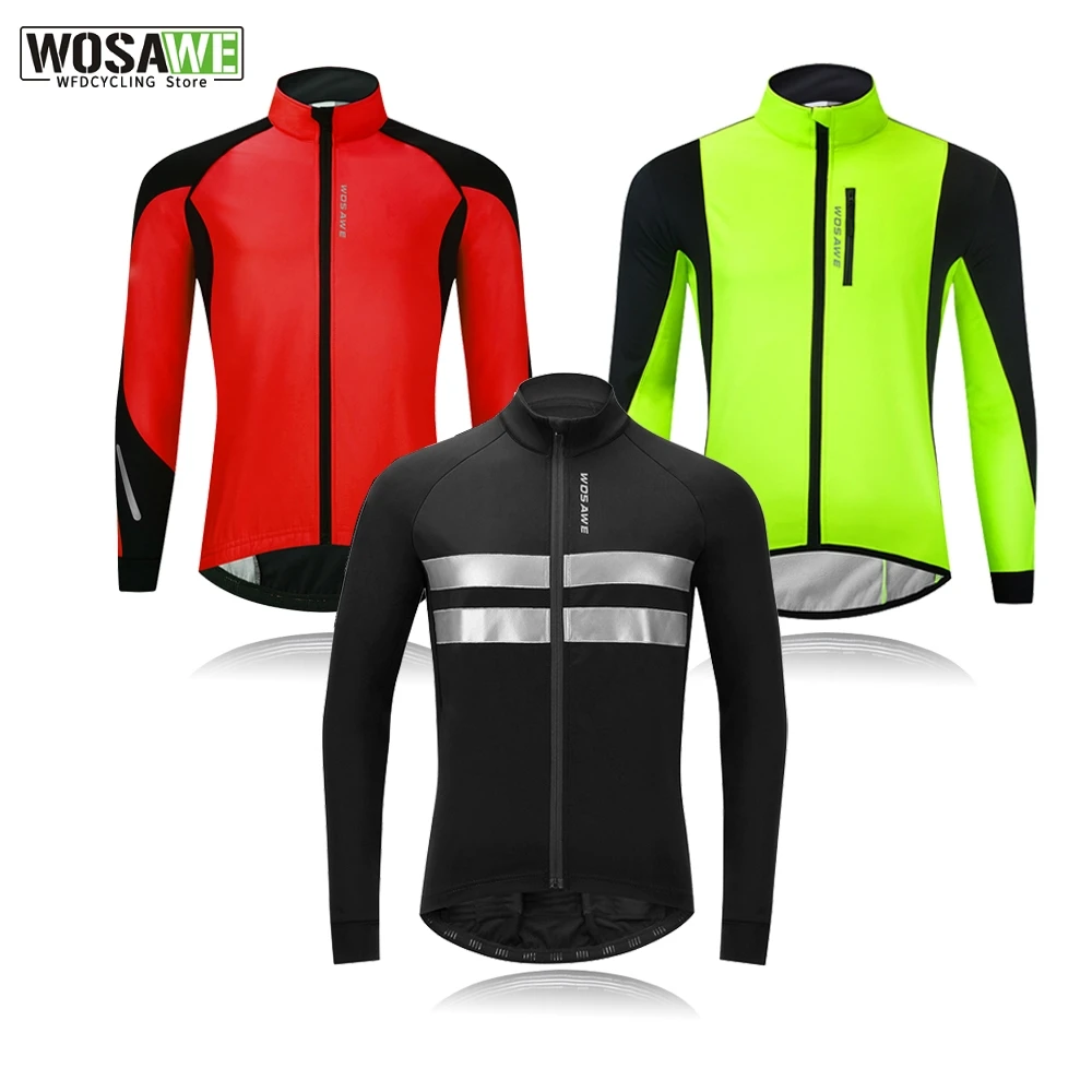 Wosawe Men's Winter Warm Up Thermal Fleece Cycling Jacket Bicycle Mtb