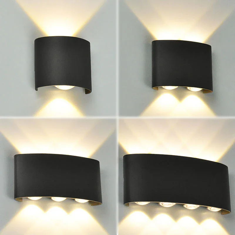 Aluminum LED Wall Lamp Waterproof IP65 Outdoor Garden Lights 8W 12W Interior Wall Light for Bedroom Living Room Stairs Lighting