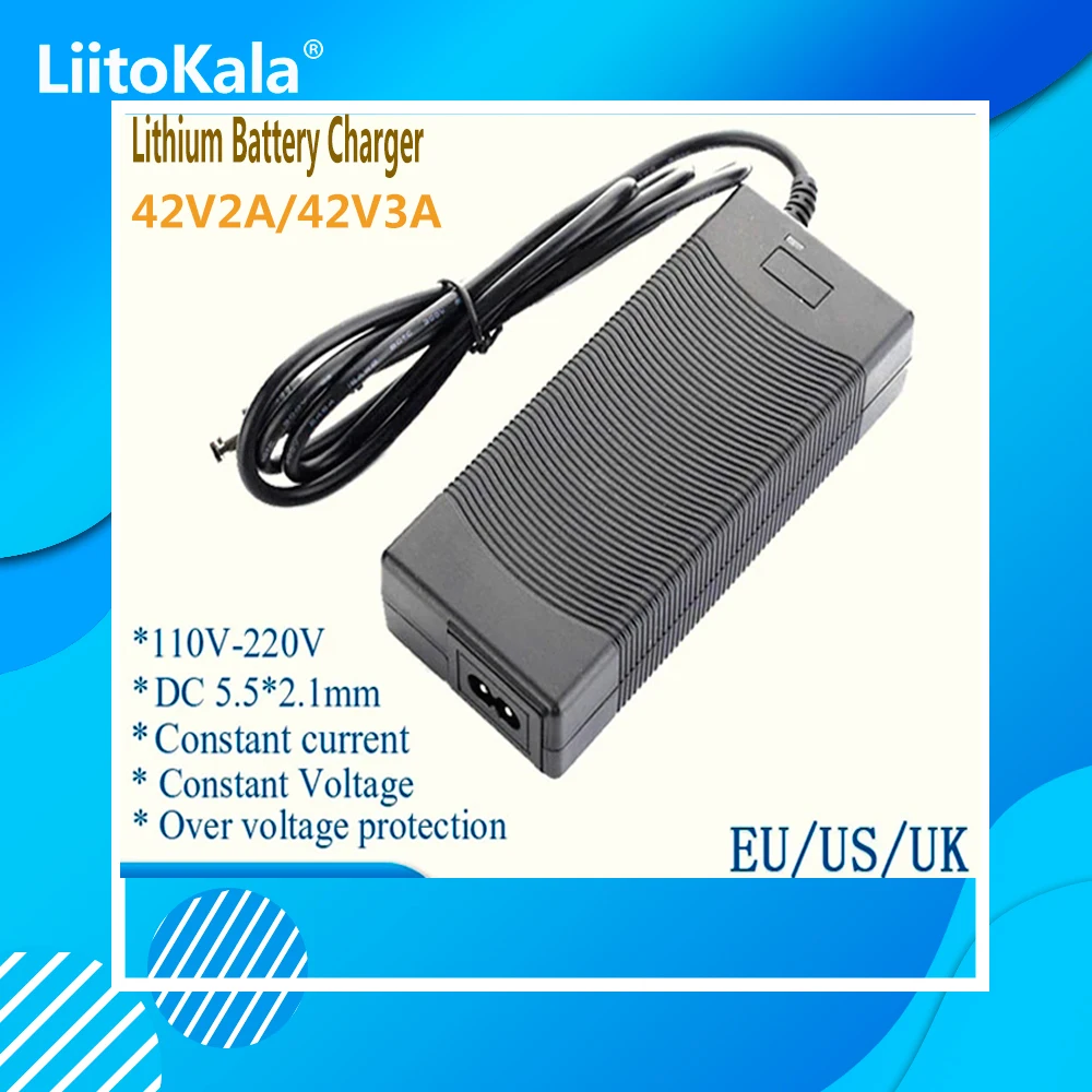 Liitokala 36V 2A /3A battery charger Output 42V 2A/3A Charger Input 100-240 VAC Lithium Li-ion Charger For 10S 36V battery charger