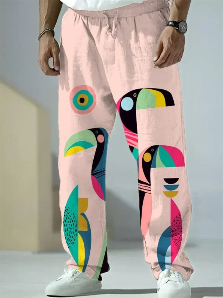 Full Length Wide Leg Pants Printed Hipster Harajuku Animals Japanese Summer Trousers Streetwear Sweatants Men Women Clothing 2