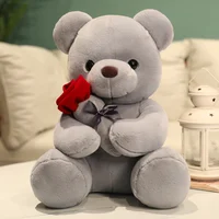 Rose Bear Plush Toy Soft Stuffed Plushies Home Sofa Throw Pillow Ornament Kids Favors Valentine's Day Gifts Wedding Party Decors 4