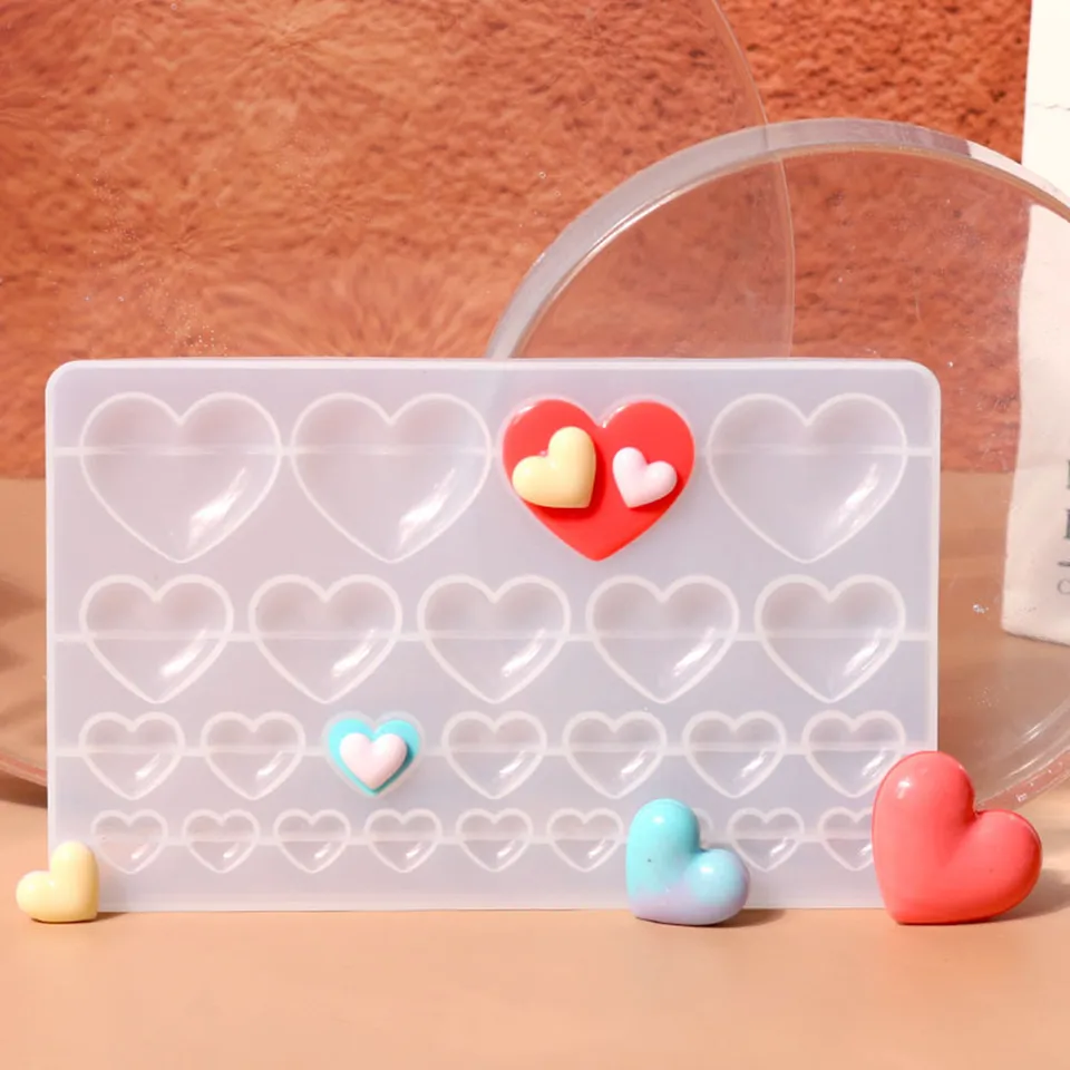 Stampo In Silicone A Forma Di Cuore Spezzato | Per Resina Epossidica E Argilla Polimerica | 6,5 X 3,5 Cm - 3
