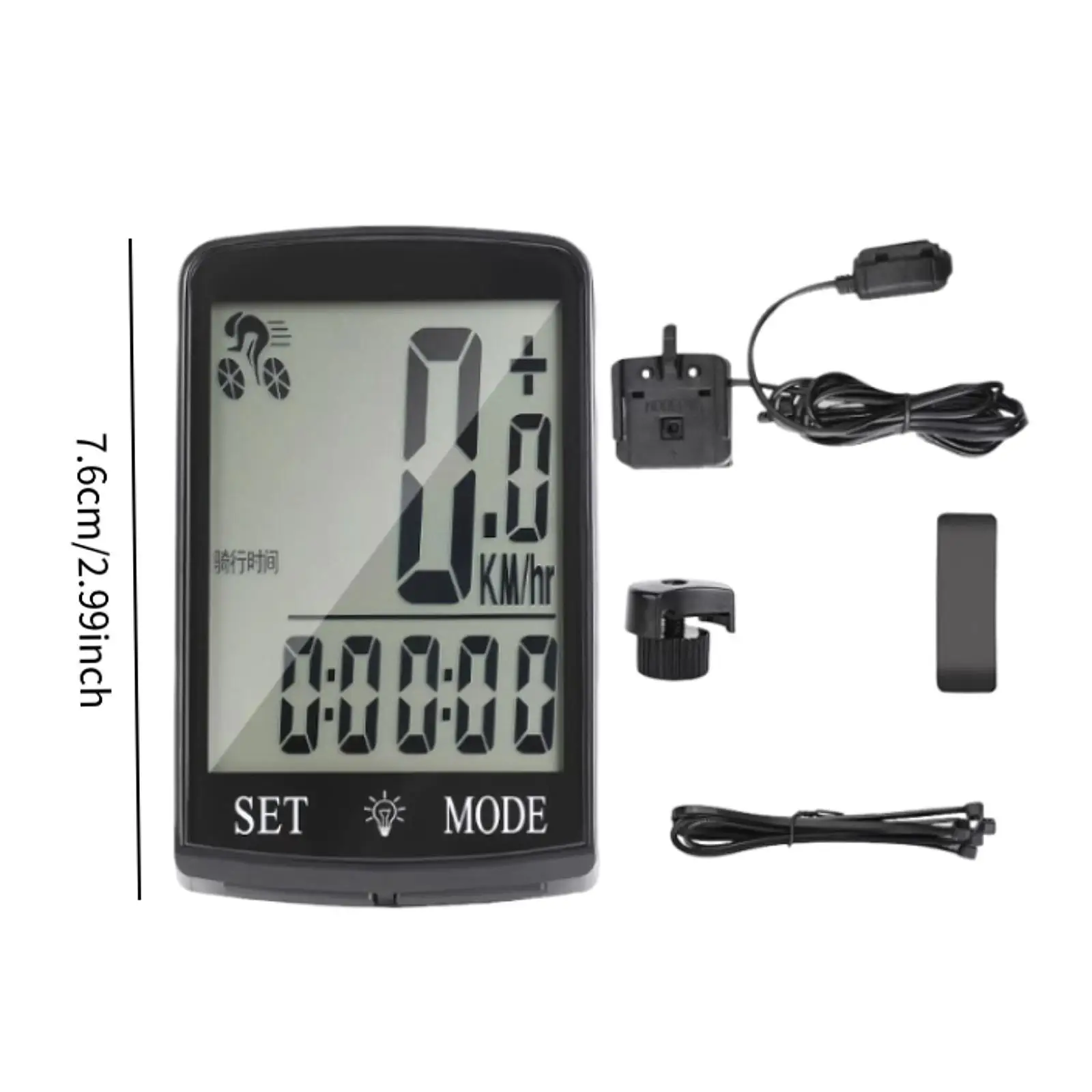 Bike Computer with 3'' Large LCD Display Compact Cycling Computer Odometer Bike Computer with 3'' Large LCD Display Compact Cycling Computer Odometer