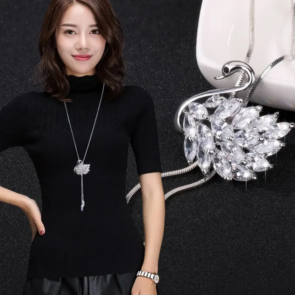 Fashion Elegant Simulated Pearl Choker Necklaces For Women Silver Color Chain Long Necklace Pendant Jewelry Accessories Trendy fashion necklace