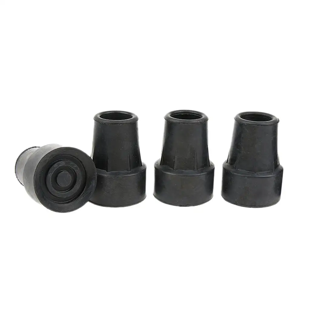 4 Pcs Ferrule Rubber Pads Cane Crutch Anti-skid Bottom End Pad 19mm