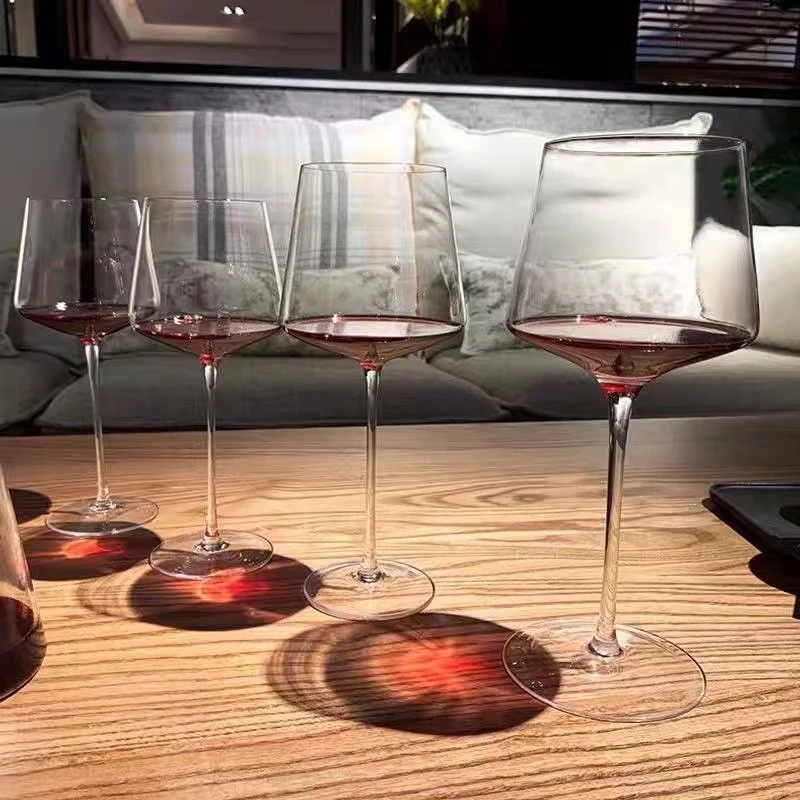 Wine Crystal Glass Crystal Burgundy Bordeaux Goblet Art Big Belly Tasting Cup 2pcs 480ml