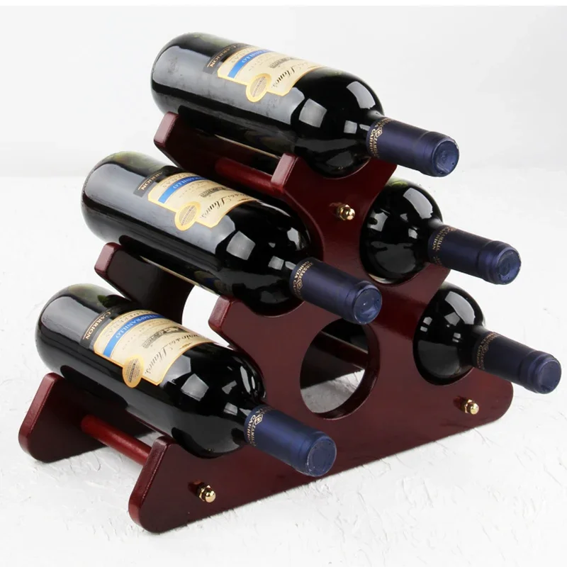 Wooden Red Wine Rack Ornaments Simple Style Creative Storage Wine Bottle Rack Home Decoration Bar & Cabinets Display CS50 wine rack