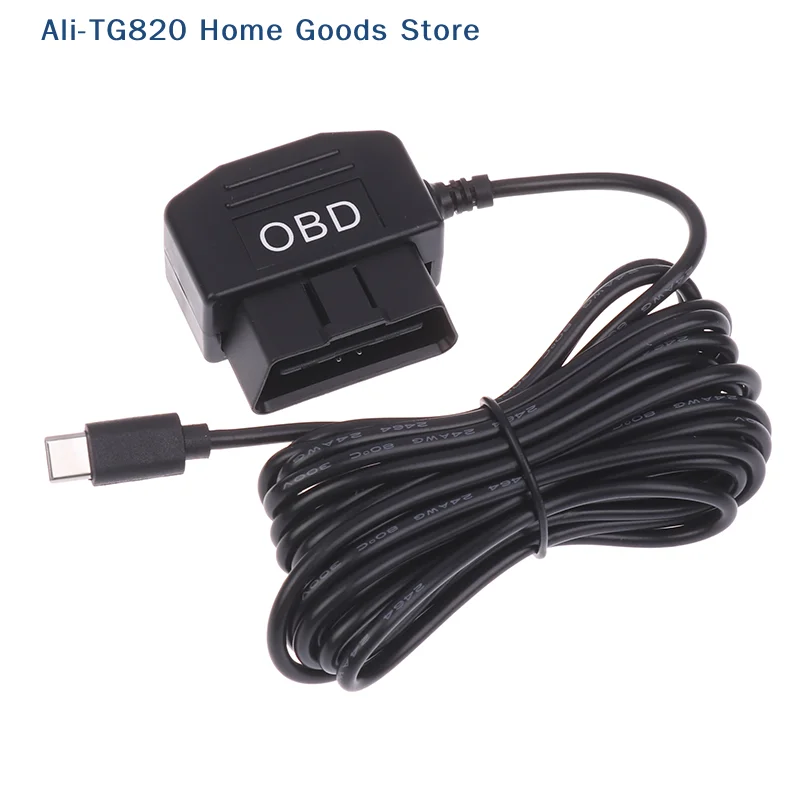 [TG820]OBD-타입 C 충전기 전원 케이블(대시 카메라용) 자동차 DVR 24시간 주차 차량용 액세서리 배터리 보호