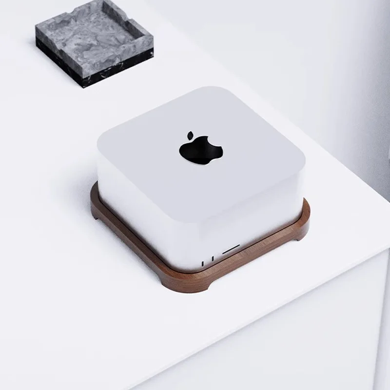 Desktop Stand For Apple Mac Studio M2 Base Apple Host Bracket Walnut Dustproof Cooling Bracket