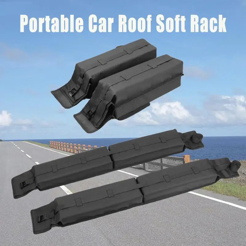 

Universal Car Roof Rack Space Saving Easy To Install Car Roof Luggage Rack Soft Roof Strips To Fix Kayaks Surfboards On The Roof