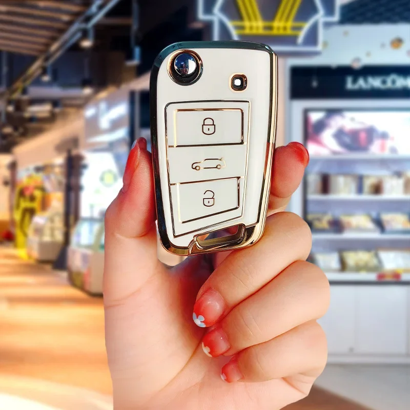 Rhinestone Lavender Car Key Case Keyring