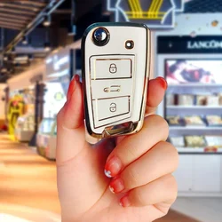 Rhinestone Lavender Car Key Case Keyring (WHITE)