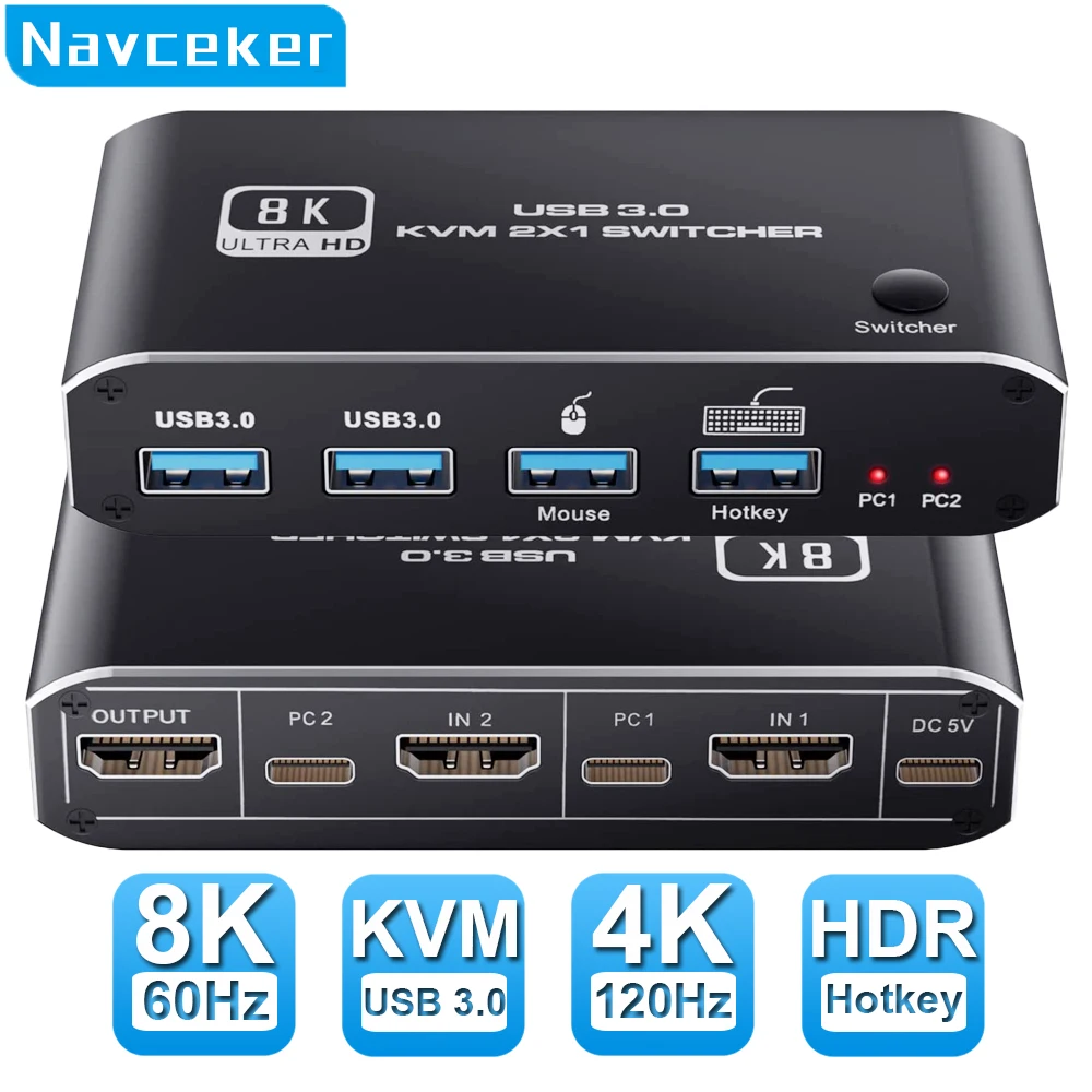 2023 best hdmi 2 1 kvm switch 4k 120hz hdmi usb kvm switch dual port
