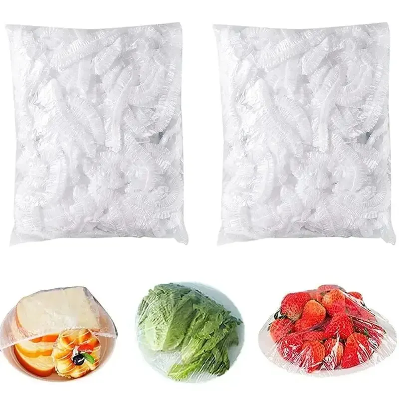 100pcs Disposable Fresh-keeping Plastic Food Storage Covers Reusable Bowl Covers Stretch Lids food storage covers
