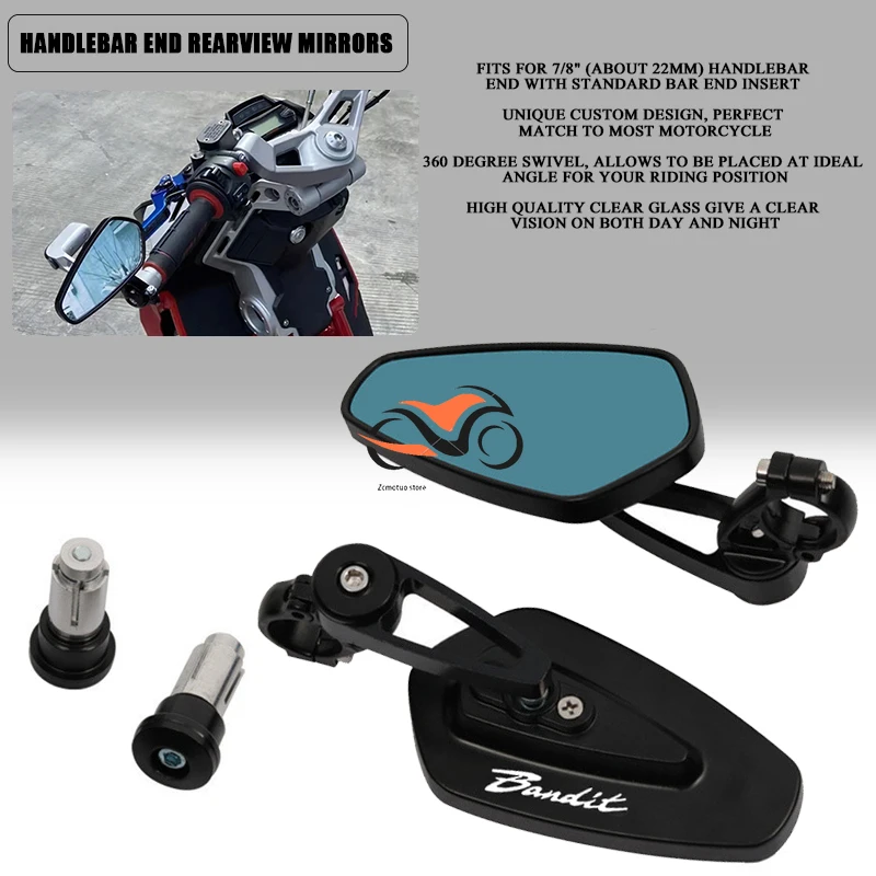 

Motorcycle Mirror CNC Handlebar End Rearview Mirrors For SUZUKI Bandit S650 600 650 1200 1250 1250S