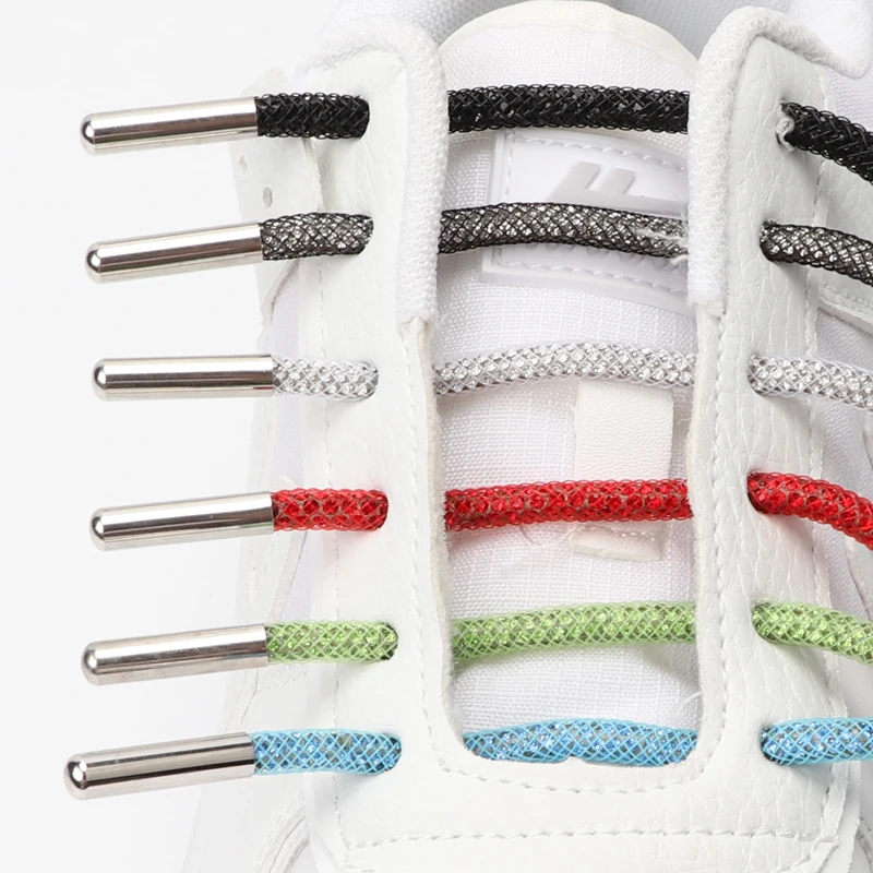 Luxury Crystal Rhinestone Rainbow Diamond Shoelaces Colorful Shiny Shoestrings Sneakers Round Clothes Bags Belt Shoe Accessories shoe laces shoe accessories