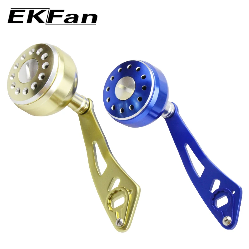 EKFan 90mm 알루미늄 합금 블루/티 골드 낚시 릴 핸들 로커 싱글 핸들 (8*5/7*4mm A/D/S 베이트캐스팅 릴 DIY 부품용)