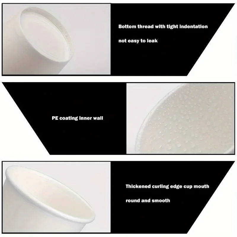 일회용 작은 종이 컵, 주스 커피 슈퍼마켓 시음 피크닉 여행 작은 구강 세척 컵, 흰색 종이 컵, 100 개, 50 개