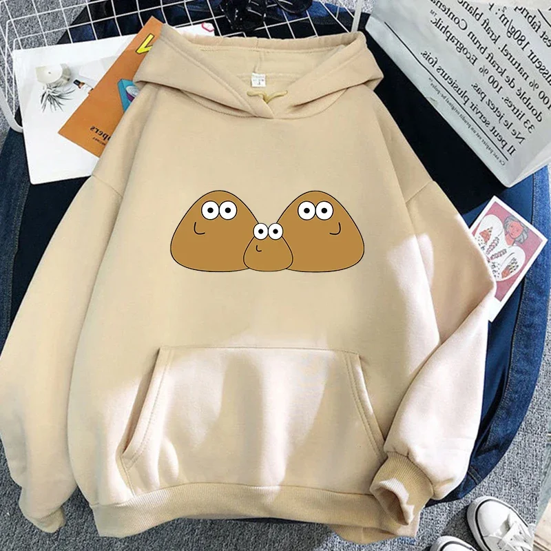 Pou Print Hoodie Cute/kawaii Cartoon Sweatshirts Autumn Casual Tracksuit Women/men Fleece Clothing High Quality Pullovers Tops