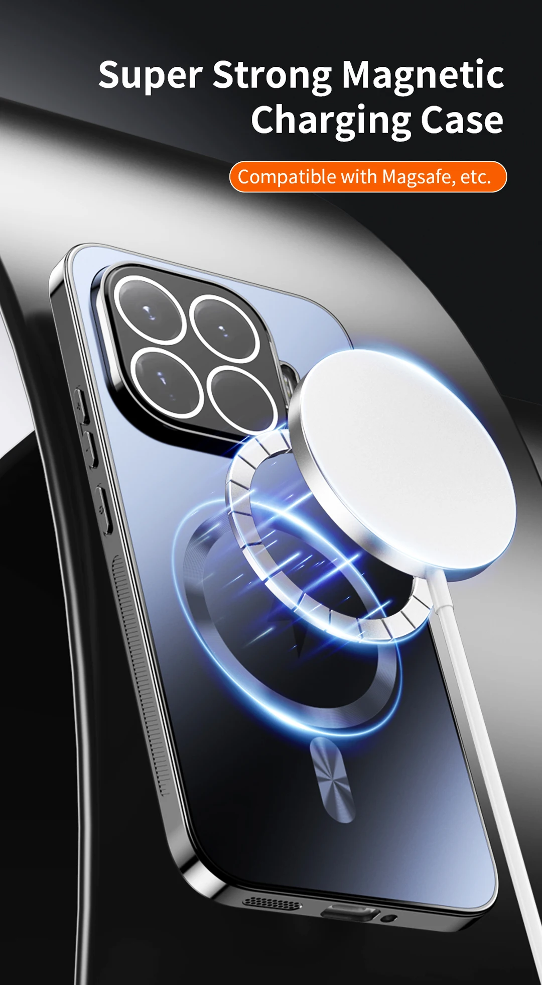 Enhanced Anti-Slip Magnetic Wireless Charging Full Lens Coverage Case