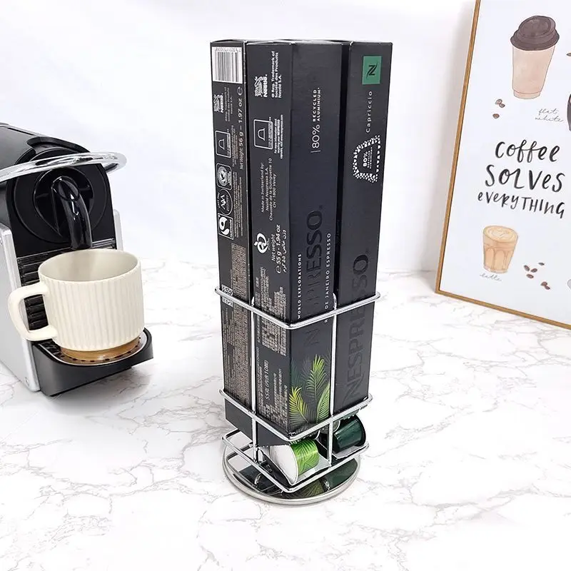 60 pz metallo Nespresso caffè cialde supporto torre Stand capsule