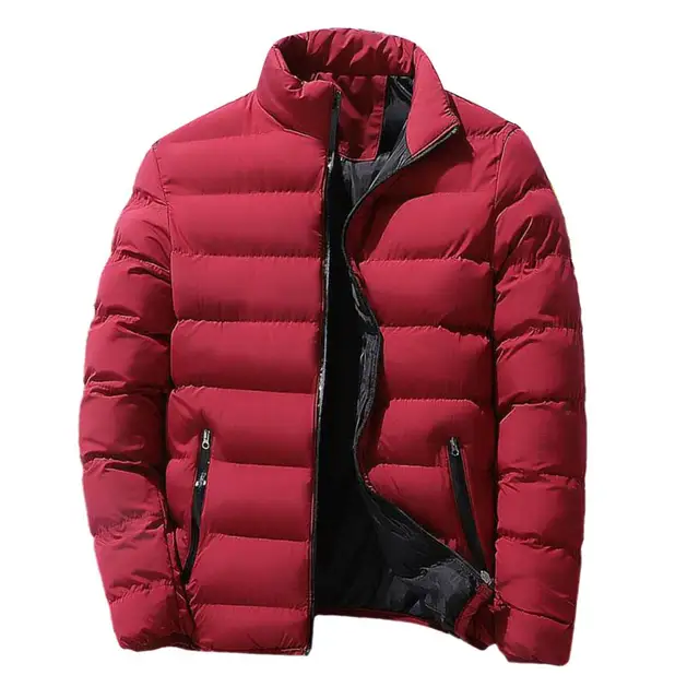 Nuove giacche da uomo per l'autunno e l'inverno Colletto rialzato Tinta unita Giacca calda slim fit Giacca leggera casual e versatile 4