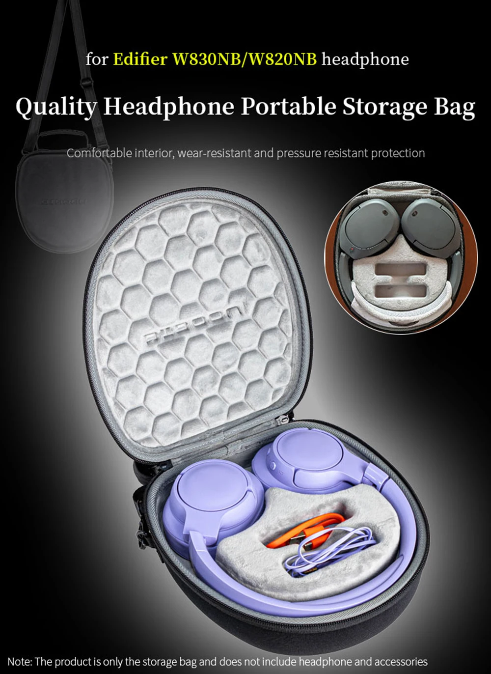 Portable Hard EVA Storage Bag for Edifier W830NB W820NB Headphone Box Quality Earphone Travel Carrying Case