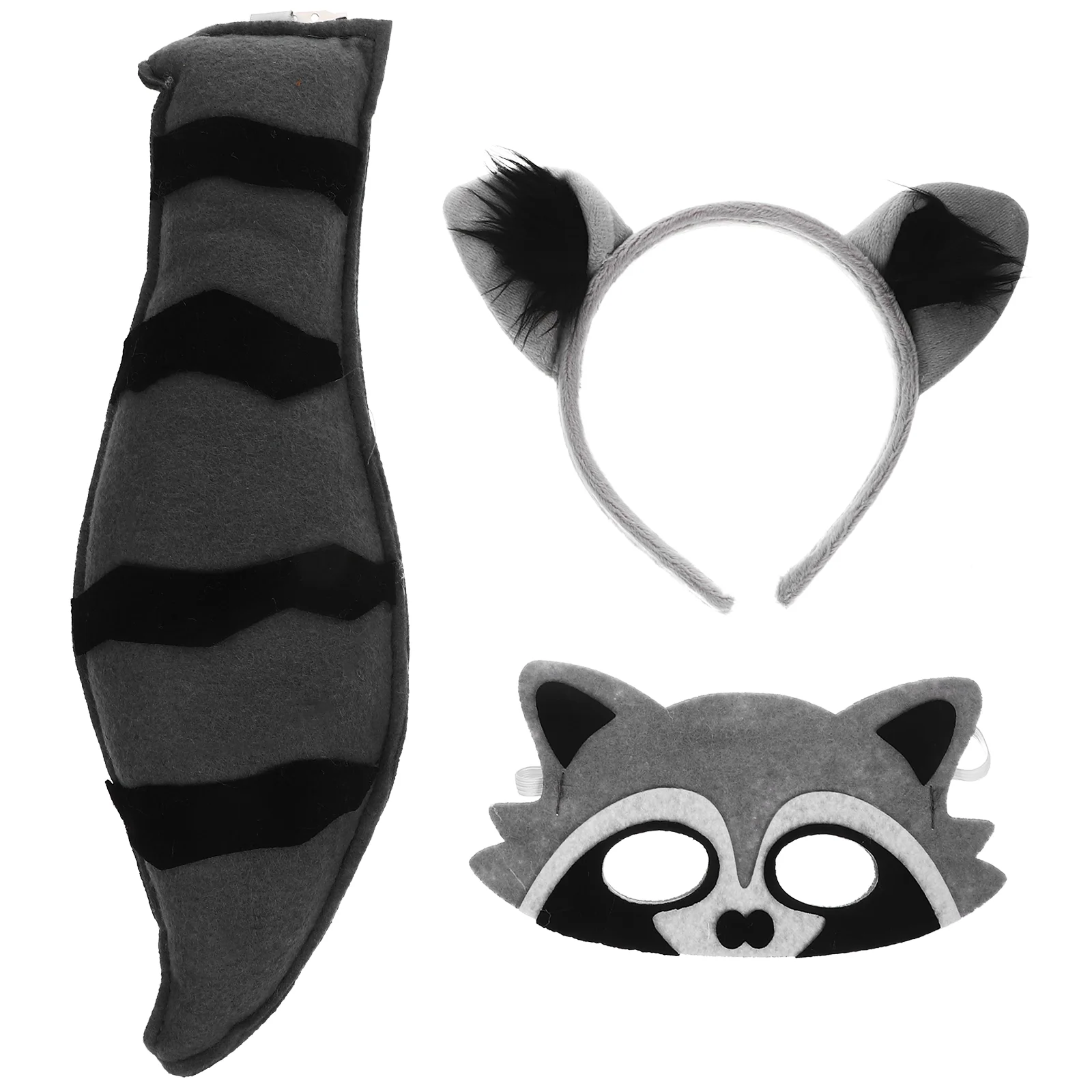 

Cosplay Suit Halloween Hair Accessories Raccoon Costume Ears Headband Tail Animal Bands Props
