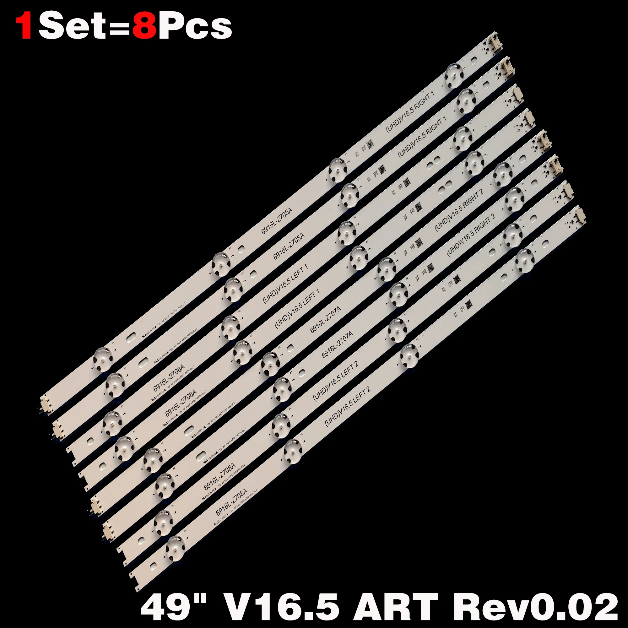 LED Backlight Set for LG 49'' V16/V16.5 Series TVs - 8 Pcs Description Image.This Product Can Be Found With The Tag Names Computer Office, Industrial Computer Accessories, Led backlight, Servers Industrial Computer