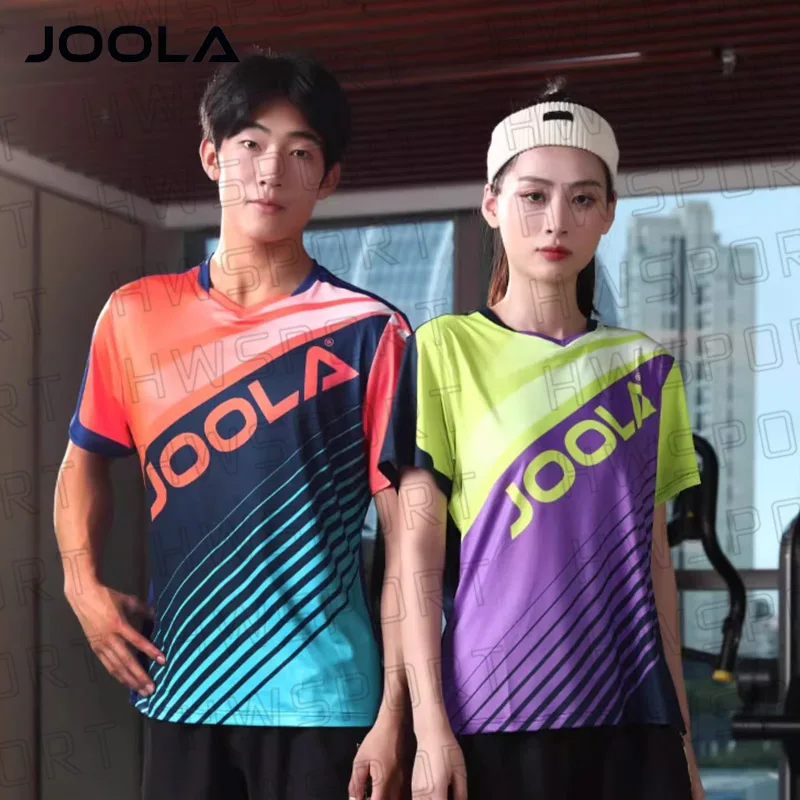 JOOLA 3205 Table Tennis Clothes Men Women Sports Clothing Suit Quick Dry Ping Pong T Shirt Short Sleeve Workout Jersey