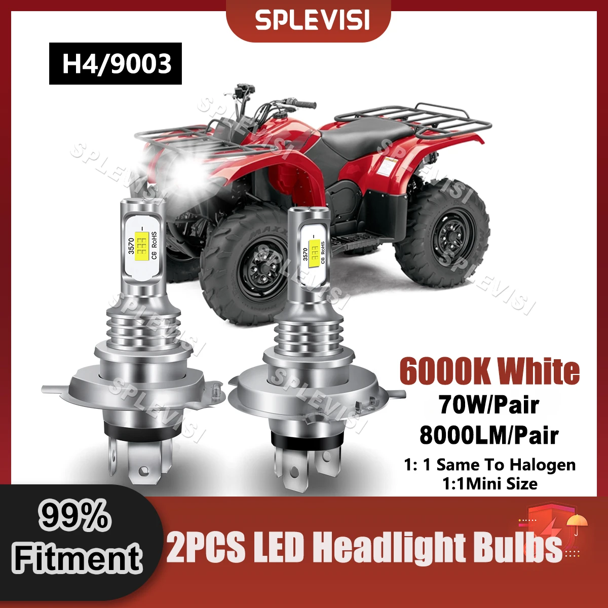 6000K LED Headlight Bulbs 8000LM 9V-24V Compatible For Fit Yamaha Grizzly 550 2012 YFM550FGP 4x4 FI EPS ATV Replace Front Light nbjkato brand new genuine 92501 2b000 rear license plate light license for hyundai santa fe 2006 2012 925012b000