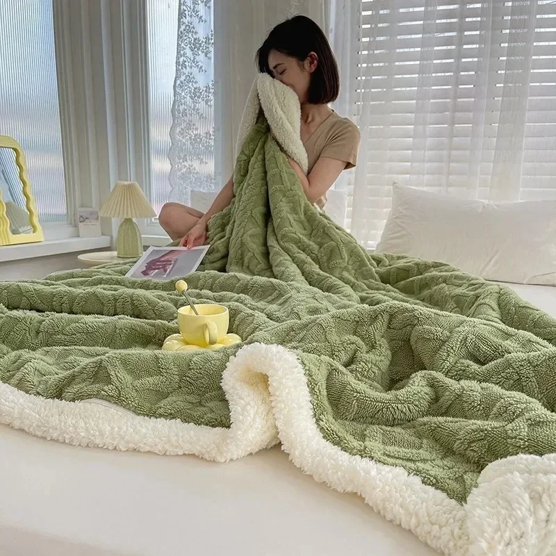 Wool Cotton Blanket Lambswool Coral Flannel Sofa Cover Nap Office Shawl Air Conditioning Small Blankets