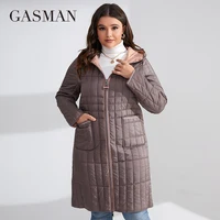 GASMAN Women's Winter Down Jacket Plus Size Long Classic Design Zipper Pocket Women Coat Leisure Parkas 81861