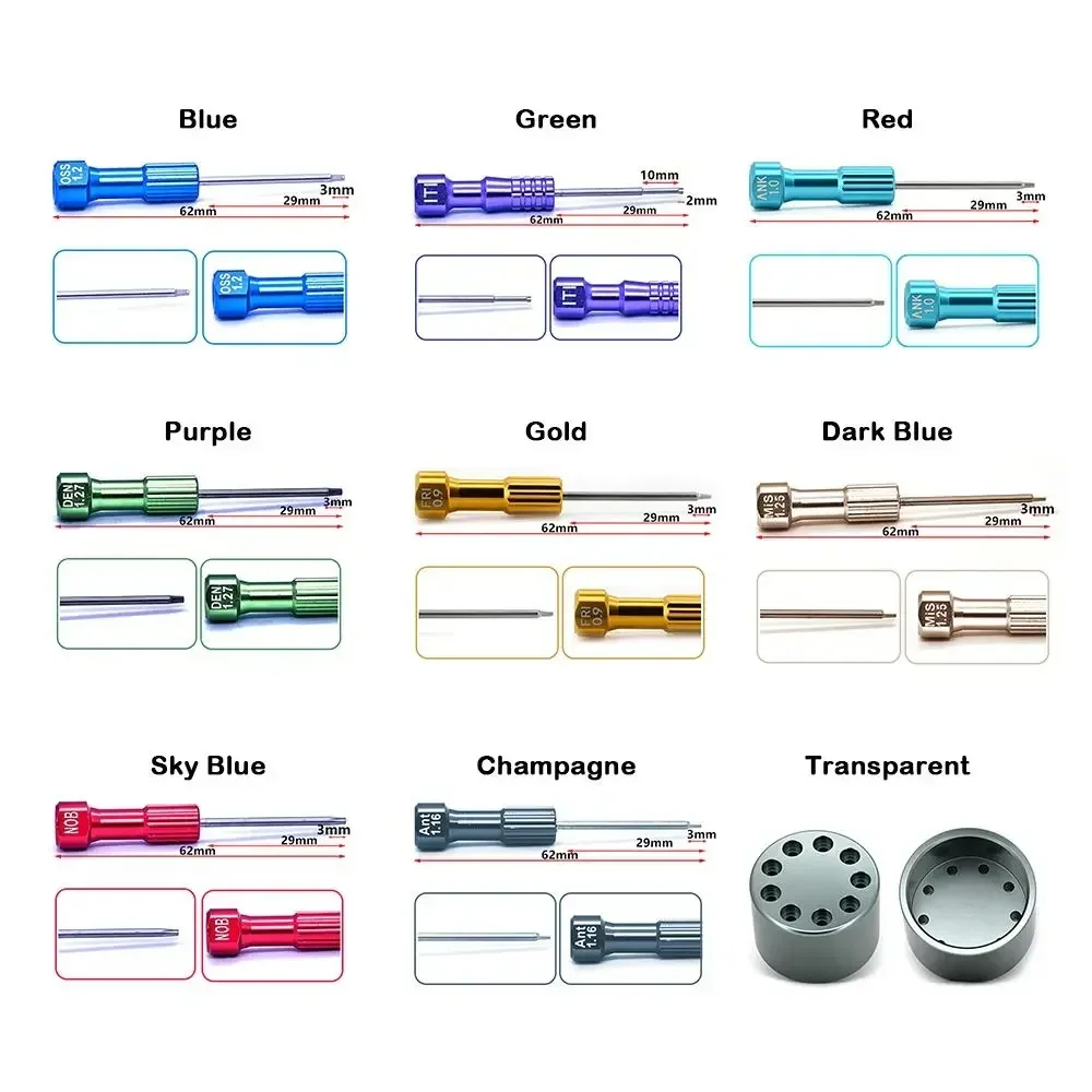 6.2cm Technician Screwdriver Stainless Steel Multiple Color Micro Screwdriver DIY Implant Screw Driver Dental Laboratory