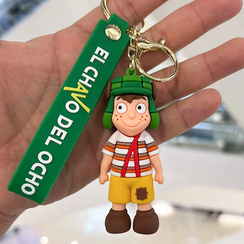 Funny El Chavo Del Ocho llavero Anime Silicone Green Boy Doll Keychain  Creative Car Keyring Adult Kids Cartoon Jewelry Gifts