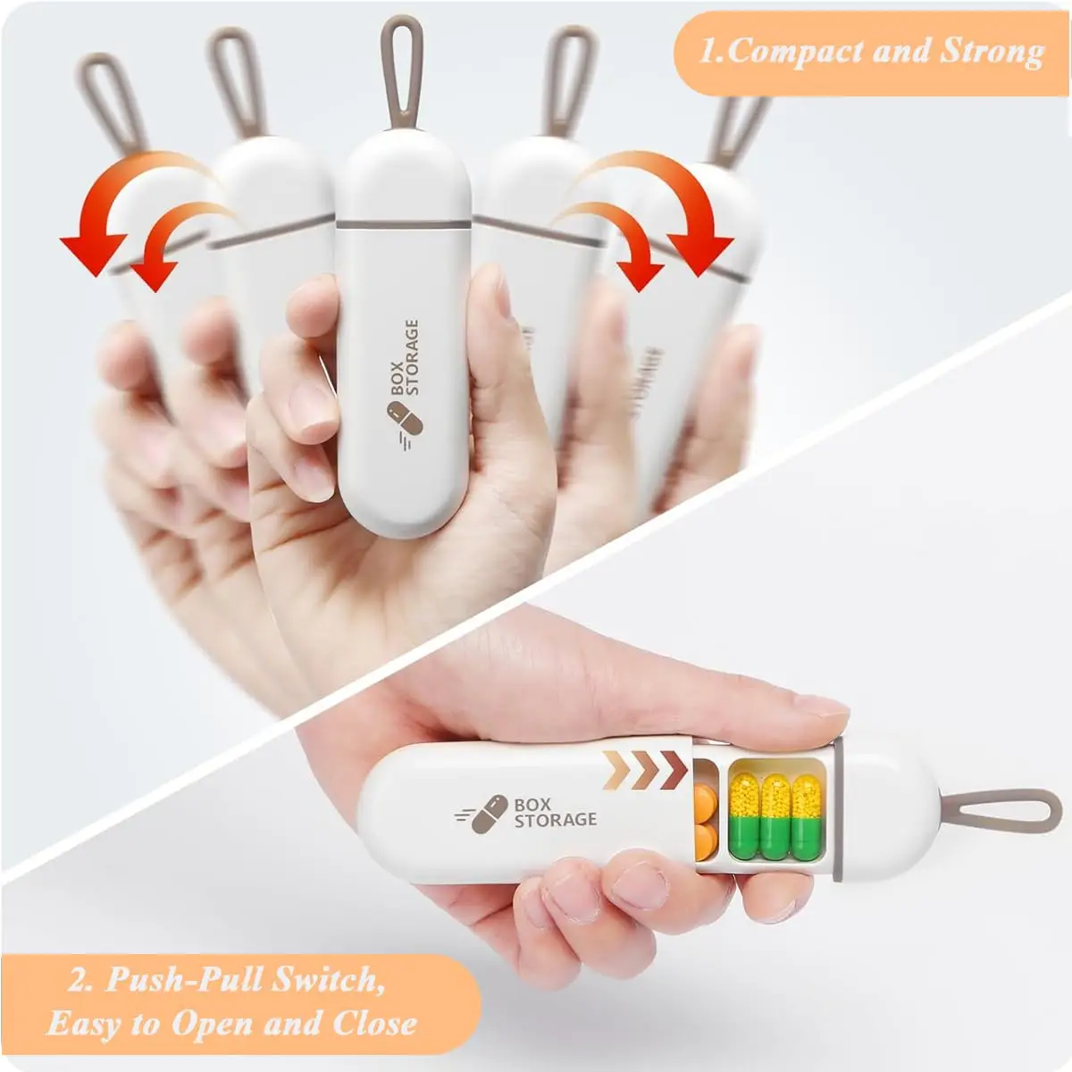 Mini Daily Pill Neat And Tidy Pill Management Travel Pill Box Tiny Box Easy to Carry Waterproof Protection 3 Times a Day