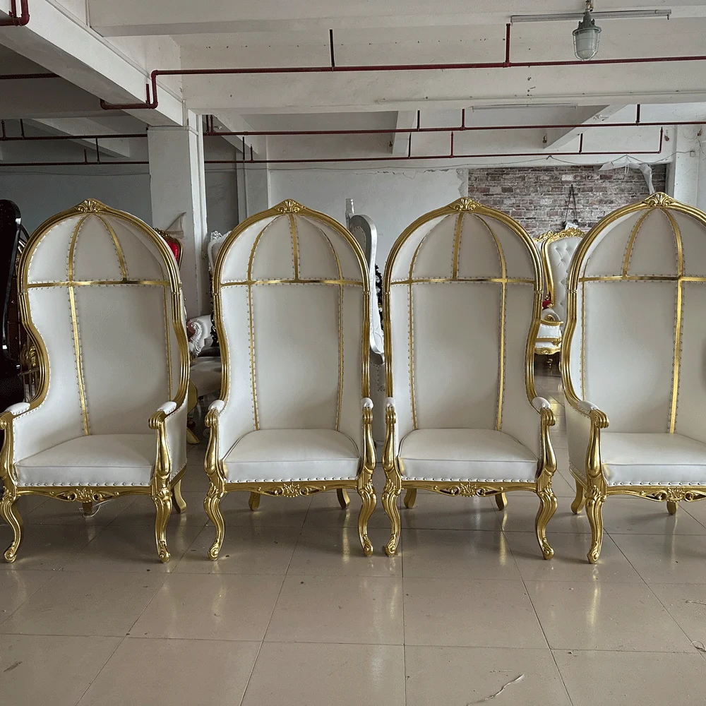 Events Wedding Supplies Luxury Gold Stainless Steel Throne Chairs Modern