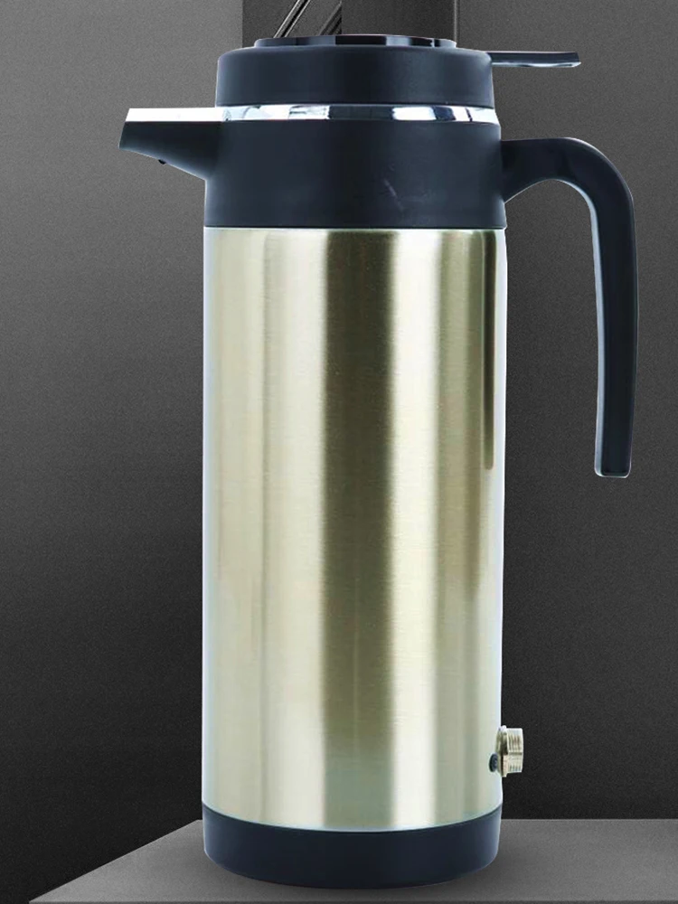 1200ml 차량용 핫케틀 스테인리스 스틸 주전자 120/240W 12/24V 자동 전원 차단 기능, 빠른 가열, 커피, 차, 음료, 여행 및 가정용