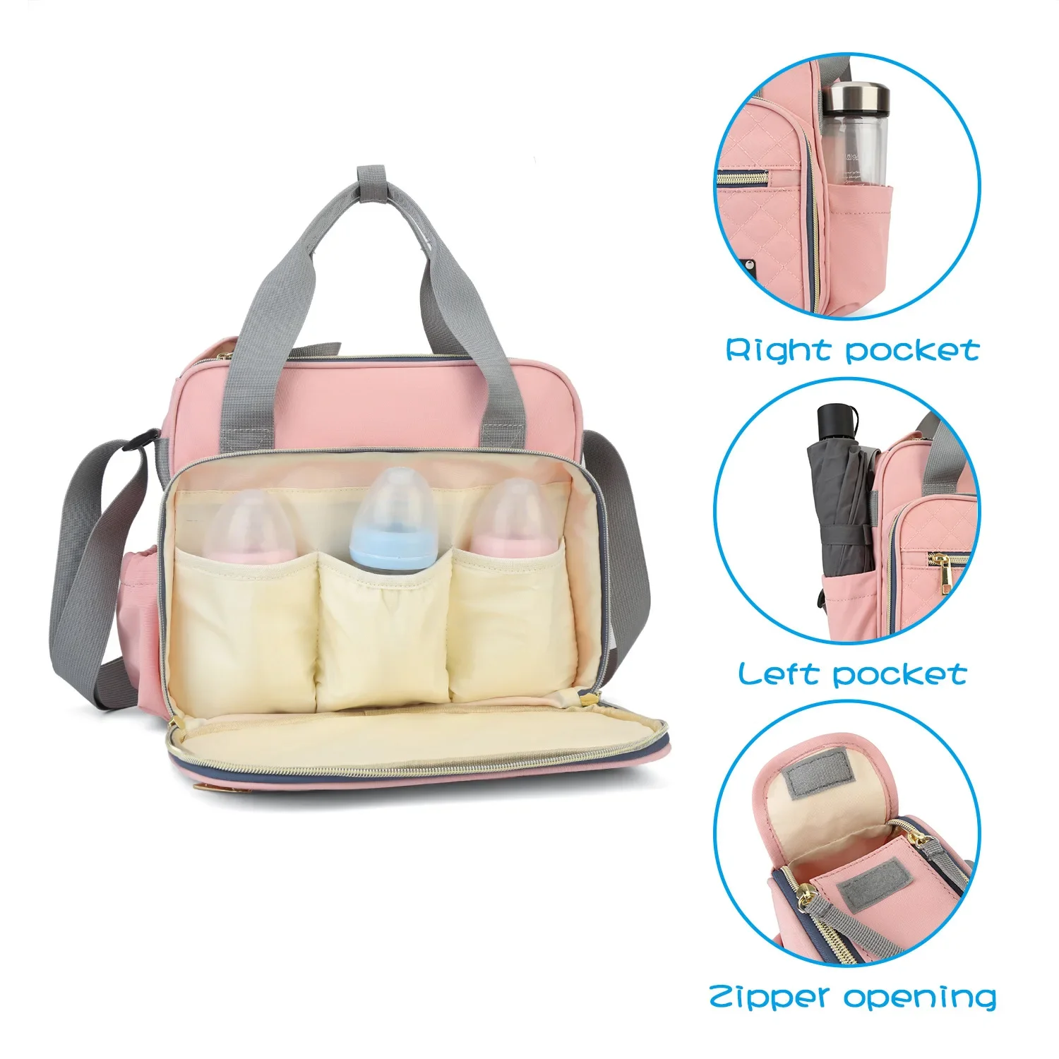 LargeCapacity Organizer Waterproof Wide Opening Travel Messenger Crossbody Bag Mummy Baby Nappy Bag Mommy Diaper Bag For Babies