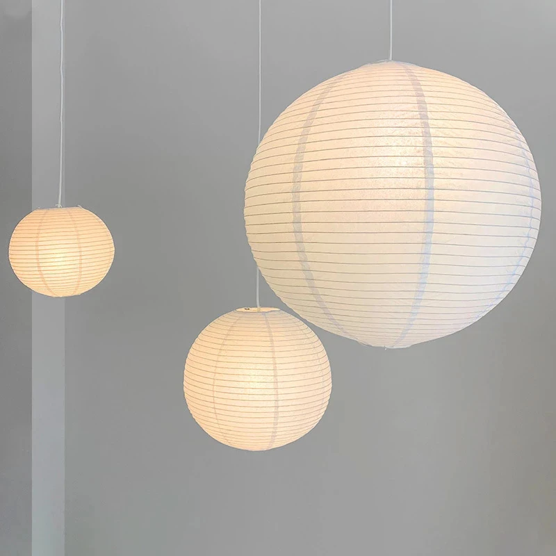 

Vintage Rice Paper Pendant Lights Handmade Craft E27 Chandeliers Hanging Light Cafe Restaurant Hanglamp Fixture
