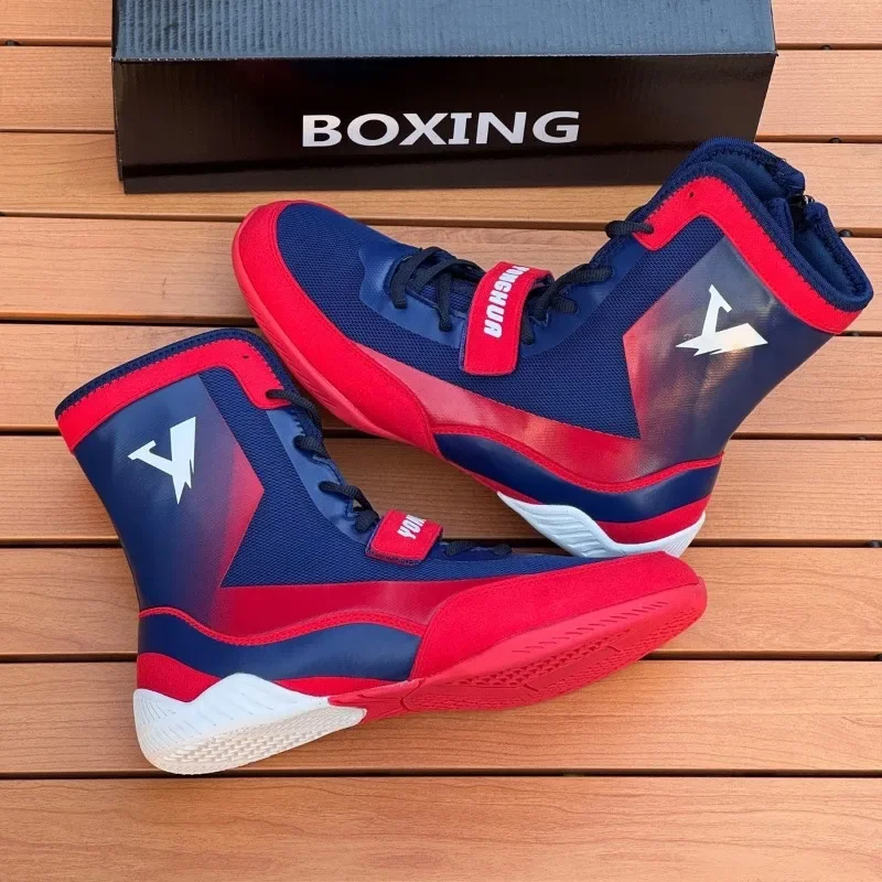 Men's 21cm High-Top Boxing Shoes Wrestling Anti-Slip Durable Combat Shoes for Muay Thai, Kickboxing & Martial Arts Training