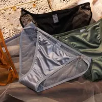 Sous-vêtements College à pois pour femmes, culottes en dentelle pour dames, sous-vêtements sans couture, confortables, mi-audigirls, solides, documents intimes 3