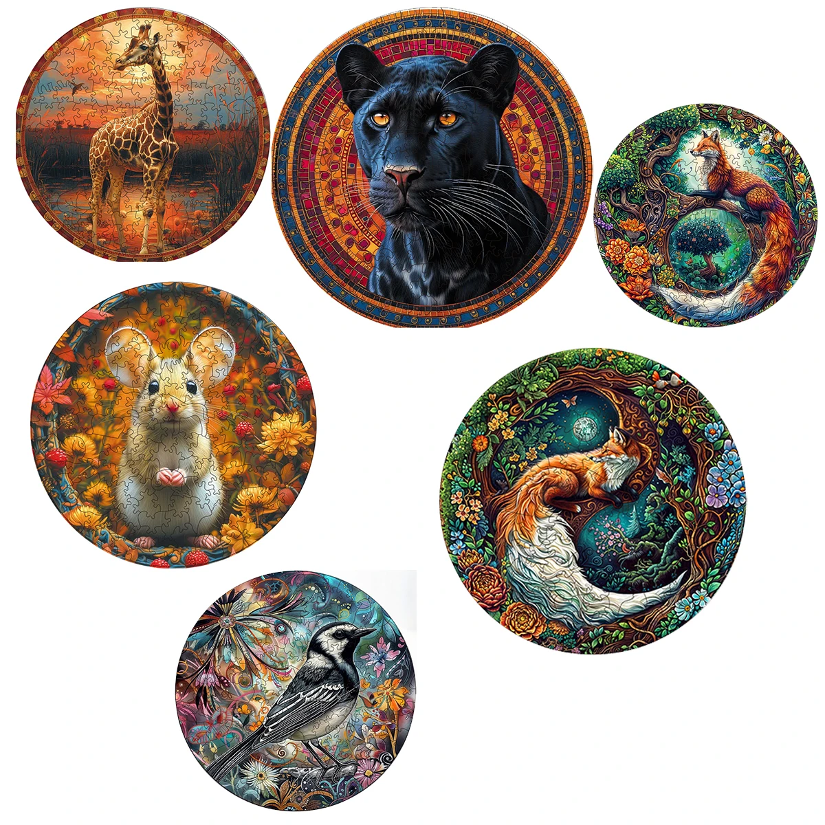 Animal Deer Fox Mouse Dog Game Children's Puzzle Education Toy Adult Puzzle Montessori Learning Education Brain Trainer