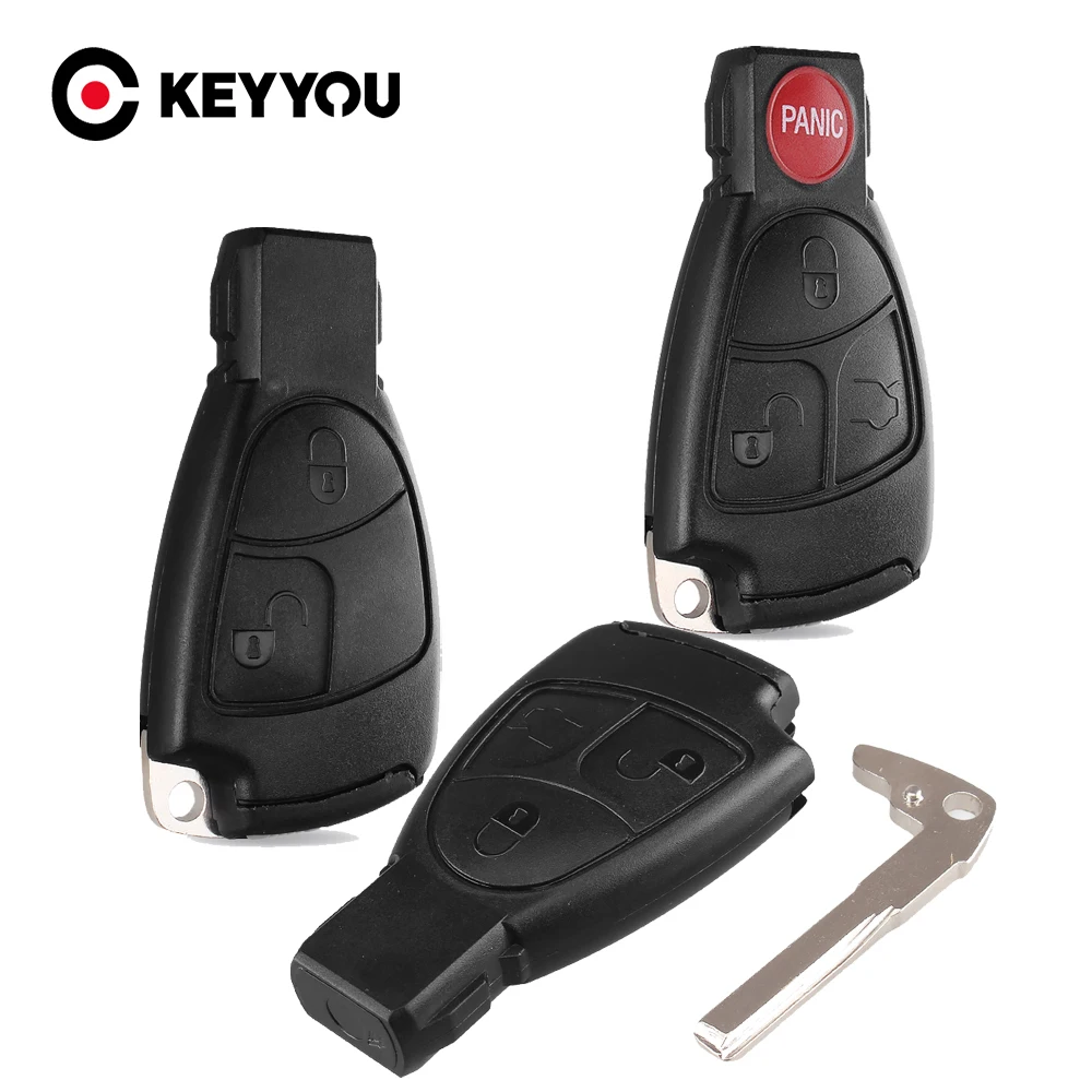 

Умный Автомобильный Дистанционный ключ KEYYOU, оболочка Брелока Для Mercedes Benz MB C E ML S SL SLK CLK AMG 2/3/4 кнопки + зажим для аккумулятора