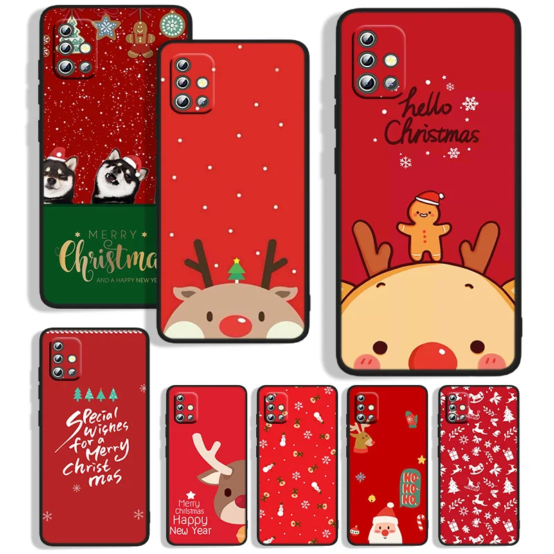 

Рождественский подарок для Samsung A73 A72 A71 A53 A52 A51 A41 A33 A32 A31 A22 A21S A13 A12 A03S A02, черный телефонный чехол