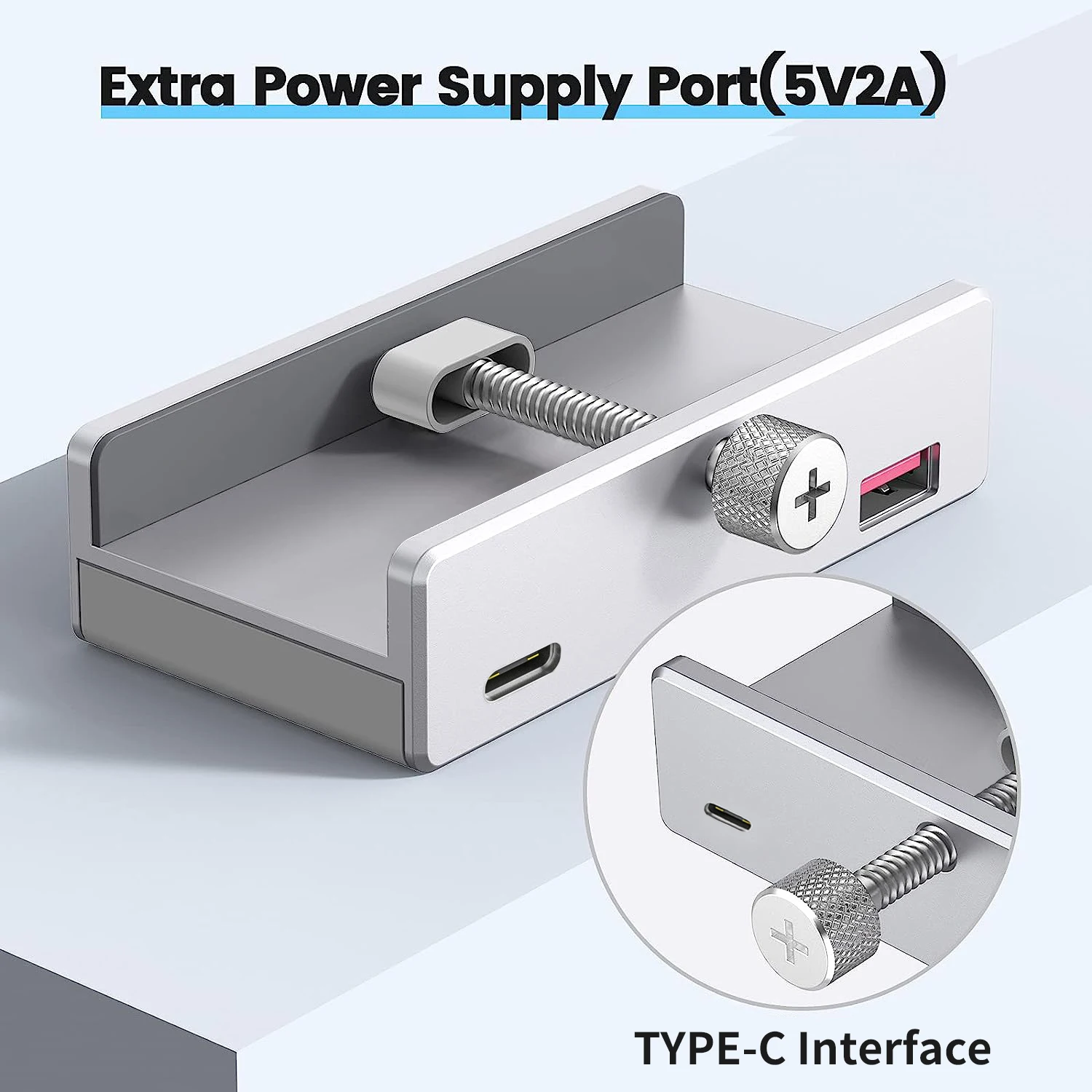 Clipe Externo Usb 3.0-tipo-c Splitter Multi Port Dock Station Slot para Cartão tf Power Adaptador para Desktop Laptop Fio - Imagem 2