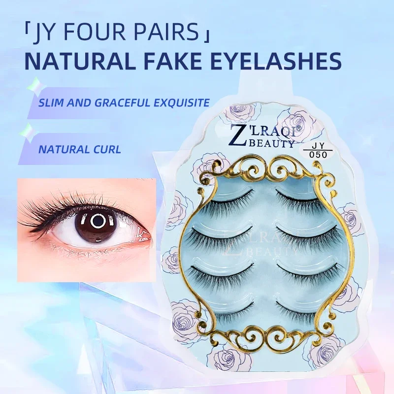 4 Paia/Set Faux Mink Hair Eyelashes Set Ciglia Finte Naturali Volume Drammatico Extension Ciglia Finte Faux Mink Makeup Tools